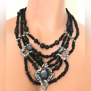 Alexis Bittar Womens Liquid Crystal Lava Bead
Multistrand Necklace